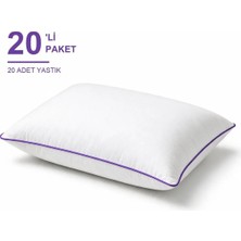 Binna Soft Eco Biyeli Yastık 20'li Paket 50X70 cm 600 gr Boncuk Silikon Elyaf Dolgulu - Mor