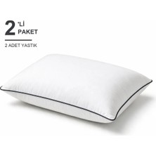 Binna Soft Comfort Touch Biyeli Yastık 2'li Paket 50X70 cm 900 gr Boncuk Silikon Elyaf Dolgulu - Antrasit