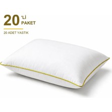 Binna Soft Comfort Touch Biyeli Yastık 20'li Paket 50X70 cm 1000 gr Boncuk Silikon Elyaf Dolgulu - Sarı