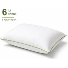 Binna Soft Comfort Touch Biyeli Yastık 6'li Paket 50X70 cm 1000 gr Boncuk Silikon Elyaf Dolgulu - Çağla Yeşili