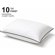 Binna Soft Eco Biyeli Yastık 10'li Paket 50X70 cm 800 gr Boncuk Silikon Elyaf Dolgulu - Siyah