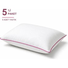 Binna Soft Eco Biyeli Yastık 5'li Paket 50X70 cm 700 gr Boncuk Silikon Elyaf Dolgulu - Pembe