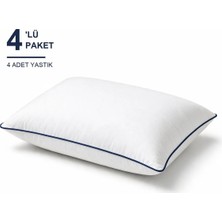 Binna Soft Eco Biyeli Yastık 4'li Paket 50X70 cm 800 gr Boncuk Silikon Elyaf Dolgulu - Lacivert