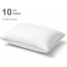Binna Soft Eco Biyeli Yastık 10'li Paket 50X70 cm 700 gr Boncuk Silikon Elyaf Dolgulu - Krem
