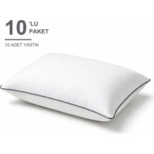 Binna Soft Eco Biyeli Yastık 10'li Paket 50X70 cm 700 gr Boncuk Silikon Elyaf Dolgulu - Füme