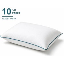 Binna Soft Eco Biyeli Yastık 10'li Paket 50X70 cm 700 gr Boncuk Silikon Elyaf Dolgulu - Petrol Mavisi
