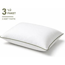 Binna Soft Eco Biyeli Yastık 3'li Paket 50X70 cm 600 gr Boncuk Silikon Elyaf Dolgulu - Haki