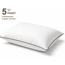 Binna Soft Comfort Touch Biyeli Yastık 5'li Paket 50X70 cm 900 gr Boncuk Silikon Elyaf Dolgulu - Kahverengi
