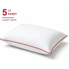 Binna Soft Eco Biyeli Yastık 5'li Paket 50X70 cm 700 gr Boncuk Silikon Elyaf Dolgulu - Kırmızı