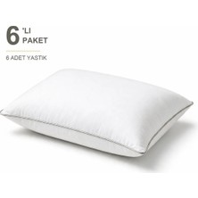 Binna Soft Comfort Touch Biyeli Yastık 6'li Paket 50X70 cm 1000 gr Boncuk Silikon Elyaf Dolgulu - Krem