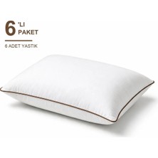 Binna Soft Comfort Touch Biyeli Yastık 6'li Paket 50X70 cm 900 gr Boncuk Silikon Elyaf Dolgulu - Kahverengi