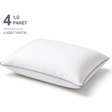 Binna Soft Comfort Touch Biyeli Yastık 4'li Paket 50X70 cm 900 gr Boncuk Silikon Elyaf Dolgulu - Lila