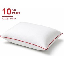 Binna Soft Comfort Touch Biyeli Yastık 10'li Paket 50X70 cm 900 gr Boncuk Silikon Elyaf Dolgulu - Kırmızı