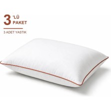 Binna Soft Eco Biyeli Yastık 3'li Paket 50X70 cm 600 gr Boncuk Silikon Elyaf Dolgulu - Kiremit