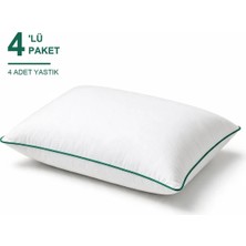 Binna Soft Comfort Touch Biyeli Yastık 4'li Paket 50X70 cm 900 gr Boncuk Silikon Elyaf Dolgulu - Zümrüt Yeşili