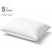 Binna Soft Eco Biyeli Yastık 5'li Paket 50X70 cm 700 gr Boncuk Silikon Elyaf Dolgulu - Pudra