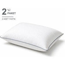 Binna Soft Eco Biyeli Yastık 2'li Paket 50X70 cm 800 gr Boncuk Silikon Elyaf Dolgulu - Gri