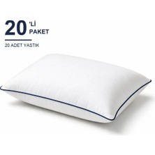 Binna Soft Eco Biyeli Yastık 20'li Paket 50X70 cm 700 gr Boncuk Silikon Elyaf Dolgulu - Lacivert