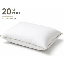 Binna Soft Eco Biyeli Yastık 20'li Paket 50X70 cm 800 gr Boncuk Silikon Elyaf Dolgulu - Bej
