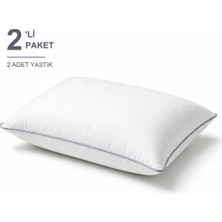 Binna Soft Comfort Touch Biyeli Yastık 2'li Paket 50X70 cm 1000 gr Boncuk Silikon Elyaf Dolgulu - Lavanta