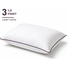 Binna Soft Cloud Support Biyeli Yastık 3'li Paket 50X70 cm 1100 gr Boncuk Silikon Elyaf Dolgulu - Mürdüm