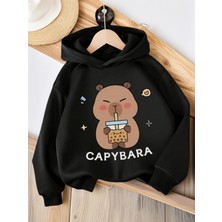 BarsDepo Capybara Baskılı Hoodie Sweatshirt %100 Pamuk | Supriz Hediyeli
