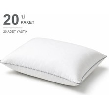 Binna Soft Eco Biyeli Yastık 20'li Paket 50X70 cm 700 gr Boncuk Silikon Elyaf Dolgulu - Gümüş