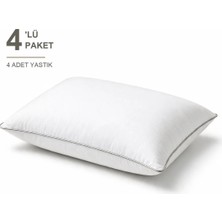 Binna Soft Eco Biyeli Yastık 4'li Paket 50X70 cm 600 gr Boncuk Silikon Elyaf Dolgulu - Taş