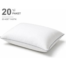 Binna Soft Comfort Touch Biyeli Yastık 20'li Paket 50X70 cm 900 gr Boncuk Silikon Elyaf Dolgulu - Açık Gri