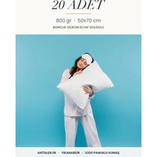 Binna Soft Eco 20 Adet 800 gr Boncuk Silikon Elyaf Dolgulu Yastık 50X70 cm Antialerjik Yıkanabilir Otel Yastığı Seti
