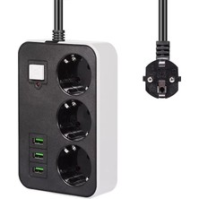 Varsoph 3 Usb’li 3’lü 1.8 M Akım Korumalı Priz (5468)