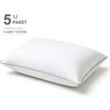 Binna Soft Comfort Touch Biyeli Yastık 5'li Paket 50X70 cm 1000 gr Boncuk Silikon Elyaf Dolgulu - Açık Gri