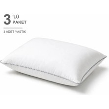 Binna Soft Cloud Support Biyeli Yastık 3'li Paket 50X70 cm 1200 gr Boncuk Silikon Elyaf Dolgulu - Açık Gri
