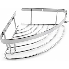 Norm Nil (1 Adet) Tek Katlı Krom Şampuanlık 18X18 cm Vida Dahil Banyo Lavabo Köşe Rafı Metal Tekli