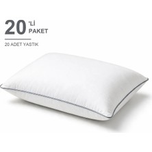 Binna Soft Comfort Touch Biyeli Yastık 20'li Paket 50X70 cm 900 gr Boncuk Silikon Elyaf Dolgulu - Gri