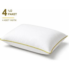 Binna Soft Comfort Touch Biyeli Yastık 4'li Paket 50X70 cm 1000 gr Boncuk Silikon Elyaf Dolgulu - Sarı