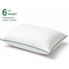 Binna Soft Eco Biyeli Yastık 6'li Paket 50X70 cm 700 gr Boncuk Silikon Elyaf Dolgulu - Yeşil