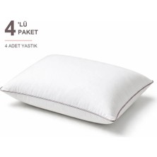 Binna Soft Eco Biyeli Yastık 4'li Paket 50X70 cm 600 gr Boncuk Silikon Elyaf Dolgulu - Pudra