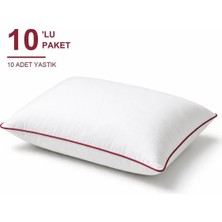Binna Soft Comfort Touch Biyeli Yastık 10'li Paket 50X70 cm 1000 gr Boncuk Silikon Elyaf Dolgulu - Vişne