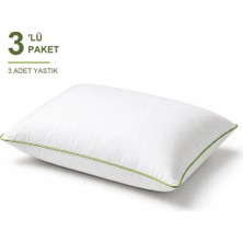Binna Soft Eco Biyeli Yastık 3'li Paket 50X70 cm 800 gr Boncuk Silikon Elyaf Dolgulu - Çağla Yeşili