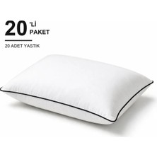 Binna Soft Eco Biyeli Yastık 20'li Paket 50X70 cm 800 gr Boncuk Silikon Elyaf Dolgulu - Siyah