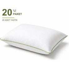 Binna Soft Comfort Touch Biyeli Yastık 20'li Paket 50X70 cm 900 gr Boncuk Silikon Elyaf Dolgulu - Çağla Yeşili