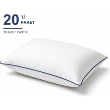 Binna Soft Eco Biyeli Yastık 20'li Paket 50X70 cm 800 gr Boncuk Silikon Elyaf Dolgulu - Indigo