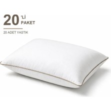 Binna Soft Comfort Touch Biyeli Yastık 20'li Paket 50X70 cm 900 gr Boncuk Silikon Elyaf Dolgulu - Vizon