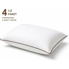 Binna Soft Cloud Support Biyeli Yastık 4'li Paket 50X70 cm 1200 gr Boncuk Silikon Elyaf Dolgulu - Kahverengi