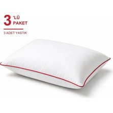 Binna Soft Cloud Support Biyeli Yastık 3'li Paket 50X70 cm 1200 gr Boncuk Silikon Elyaf Dolgulu - Kırmızı