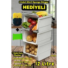 Motek Freebox 12L Gri Beyaz Tekerlekli Organizer Seti (3'lü) ve Temizlik Seti
