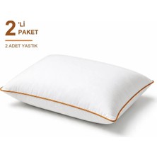 Binna Soft Cloud Support Biyeli Yastık 2'li Paket 50X70 cm 1200 gr Boncuk Silikon Elyaf Dolgulu - Turuncu
