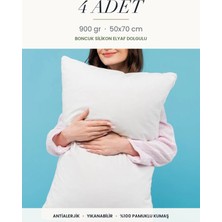 Binna Soft Comfort Touch 4 Adet 900 gr Boncuk Silikon Elyaf Dolgulu Yastık 50X70 cm Antialerjik Yıkanabilir Otel Yastığı Seti