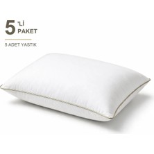 Binna Soft Eco Biyeli Yastık 5'li Paket 50X70 cm 800 gr Boncuk Silikon Elyaf Dolgulu - Bej